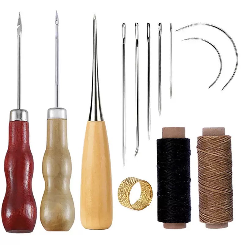 Leatherwork Tool Kit - 13-częściowy zestaw do szycia skóry, torebek,