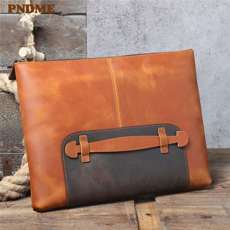 Leatherwork Designs - Vintage, ręcznie robiona, skórzana torba męska