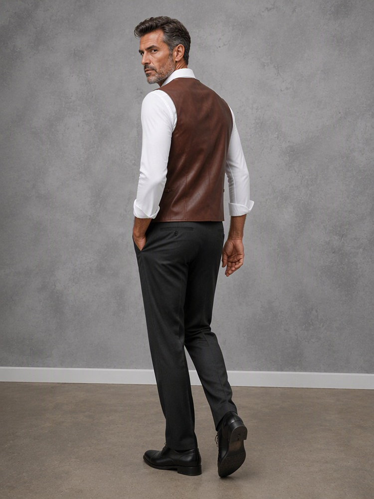Męska kamizelka w stylu vintag – Leather Work Vest For Men recenzja i cena